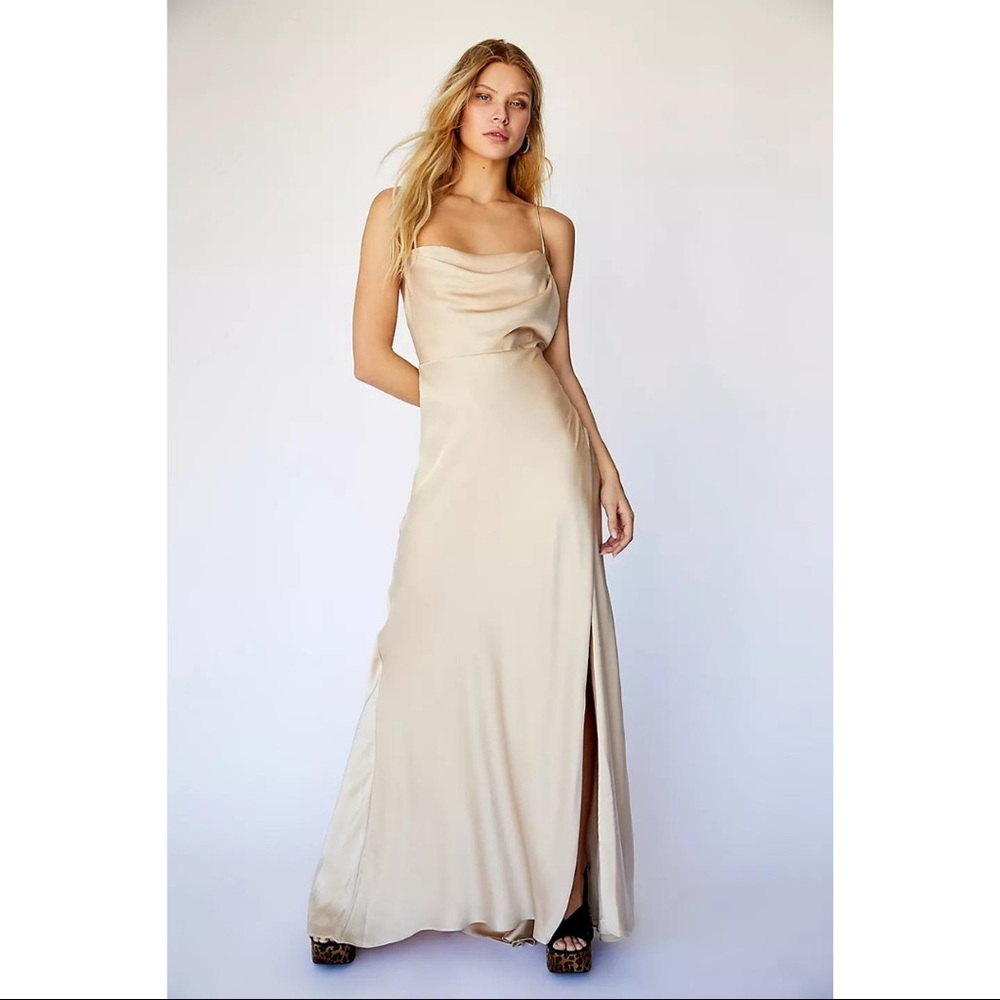Fame and Partners Cream Maxi Dress